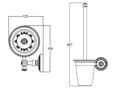 Zorg Antic AZR 10 BR ершик для унитаза настенный, бронза/стекло