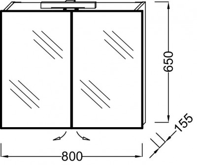 Зеркальный шкаф 80 см, Jacob Delafon «PRESQU'ILE» (EB928-J5), белый