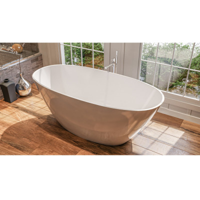 Ванна овальная WHITECROSS Onyx B 160x75 белый глянец иск. камень (0205.160075.100)