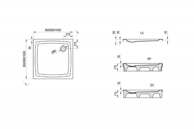RAVAK Galaxy A027701510 Поддон душевой Perseus-90 PP, белый, акрил