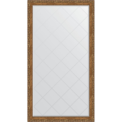 Зеркало напольное Evoform ExclusiveG Floor 200х110 BY 6352 с гравировкой в багетной раме Виньетка бронзовая 85 мм
