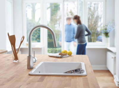Смеситель для кухни GROHE Concetto, высокий излив, суперсталь (31483DC2)