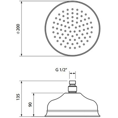 Верхний душ Migliore Roma 19996 медь круглый