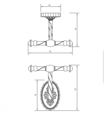 MIGLIORE Edera 16894 крючок, бронза