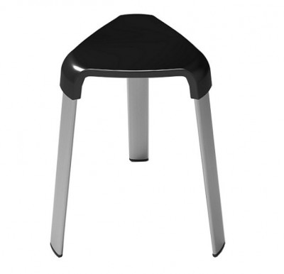 PRIMANOVA M-KV17-06 стульчик с алюминиевыми ножками, сиденье черное
