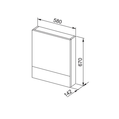 Aquanet Нота 58 00165370 зеркало без светильника, белый (камерино)