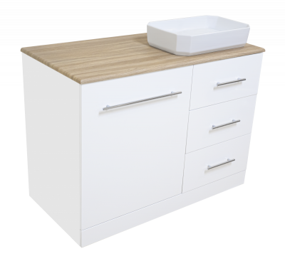 Тумба под раковину Misty Респект - 120 с 3 ящ. под стиральную машину правая (Э-Рес01120-13ЯП)