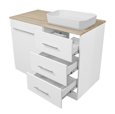 Тумба под раковину Misty Респект - 120 с 3 ящ. под стиральную машину правая (Э-Рес01120-13ЯП)