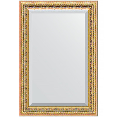 Зеркало настенное Evoform Exclusive 95х65 BY 1274 с фацетом в багетной раме Сусальное золото 80 мм