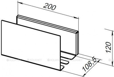 Полка для ванной Aquanet Магнум 20x120 черная матовая (00274190)