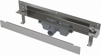 Дренажная система для монтажа в стену, накладная панель нержавеющая сталь-мат AlcaPlast APZ5-SHADE-650