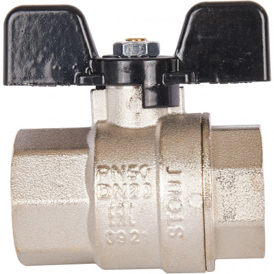 Кран шаровой полнопроходной, ВР/ВР, ручка бабочка 3/4 STOUT (SVB-0002-000020)