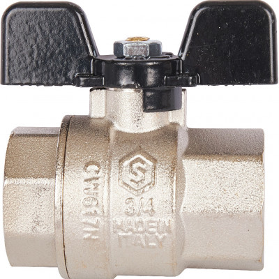 Кран шаровой полнопроходной, ВР/ВР, ручка бабочка 3/4 STOUT (SVB-0002-000020)