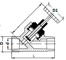 Вентиль полипропиленовый 45° внутр/внутр. VALFEX STANDARD 20 белый/серый (10174020)