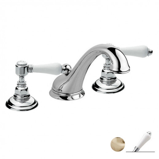 Nicolazzi Classica 1408 BZ 78 смеситель для раковины с д/к, бронза/ручки P.Mont Blanc