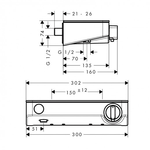 Hansgrohe Ecostat Select 13171400 смеситель для душа (термостат), белый/хром