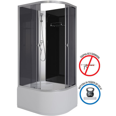 Душевая кабина Niagara Eco 100x80 L E100/80/40L/TN/BK асимметричная