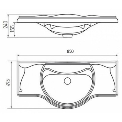 Раковина Roca America подвесная 85x50 см 327206000 асимметричная