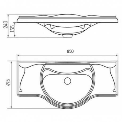 Раковина Roca America подвесная 85x50 см 327206000 асимметричная
