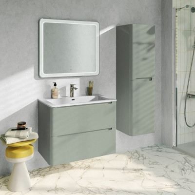 Тумба с раковиной IDDIS Edifice 100 подвесная фисташково-серая (EDI10G1i95K), дизайн современный