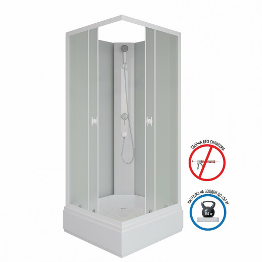 Душевая кабина Niagara Promo 80x80 P80/26Q/MT/BK квадратная