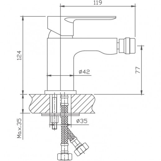 Смеситель для биде Haiba HB50505 (латунь) хром