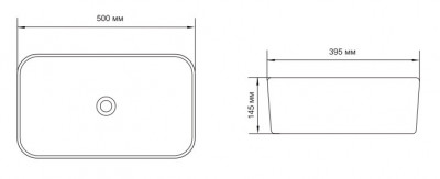 Накладная раковина Aquanet LAKE-1-MB 39,5х50 см, черная матовая (245829)
