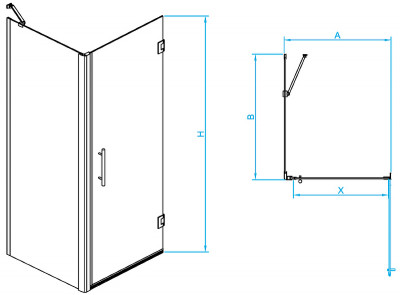 Душевой уголок RGW Hotel HO-045B 70х80 350604578-014 черный стекло прозрачное прямоугольный