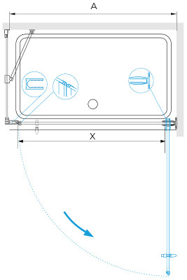 Душевой уголок RGW Hotel HO-045B 70х80 350604578-014 черный стекло прозрачное прямоугольный