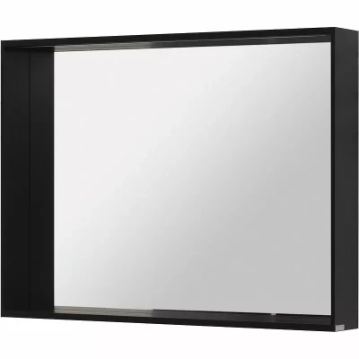 Зеркало подвесное для ванной Allen Brau Reality 100х75 с подсветкой и сенсорным выключателем, черный браш (1.32020.BB)