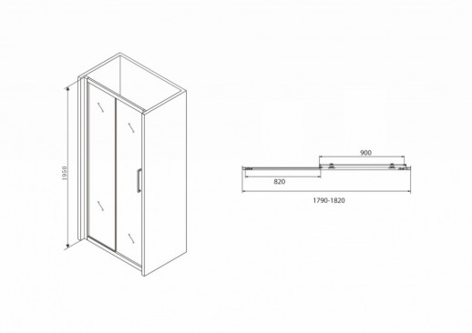 Душевая дверь ABBER Schwarzer Diamant AG30180BH