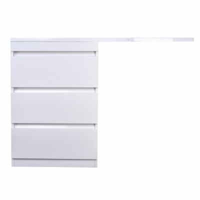 Тумба Style Line Даллас 120 L с раковиной над стиральной машиной, белая (3 ящика)