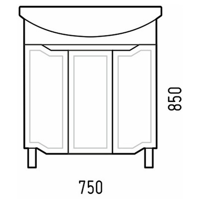 Тумба под раковину Corozo Мирра 75 SD-00001515 белая напольная