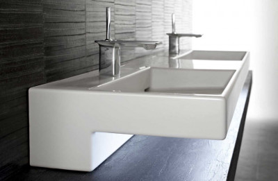 JACOB DELAFON TERRACE EXA9112-00 двойная раковина-столешница, с подсветкой 150 см х 49 см, белая