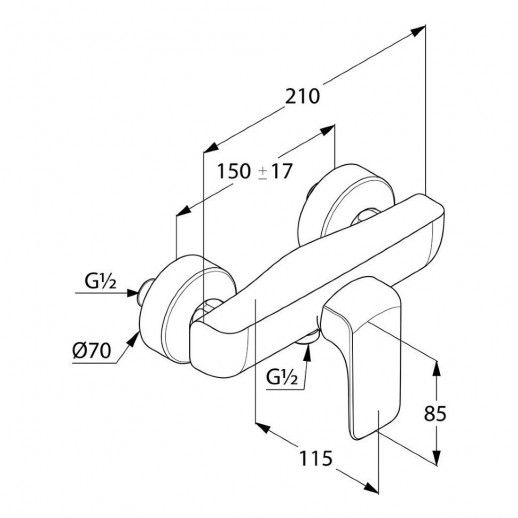 Смеситель для душа KLUDI Ameo хром 417100575