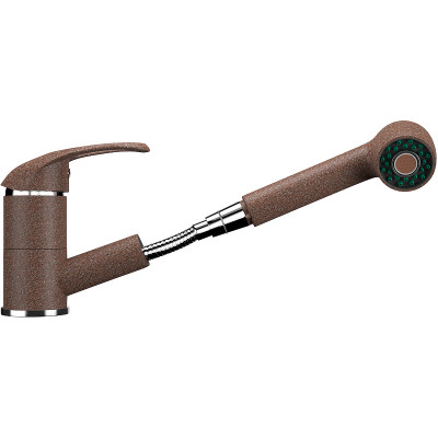 Смеситель для кухни Ulgran Classic U-002-302 высота 142 мм однорычажный с выдвижным изливом песочный