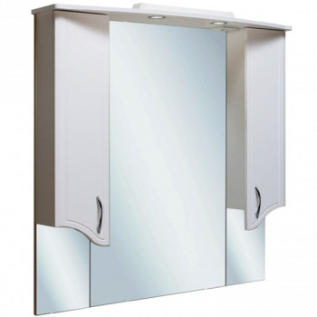 Зеркало со шкафчиком Runo Севилья 105 00000000596 с подсветкой белое прямоугольное