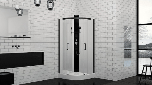 Душевая кабина Black&White Galaxy G8701 90x90 8701900 с гидромассажем четверть круга