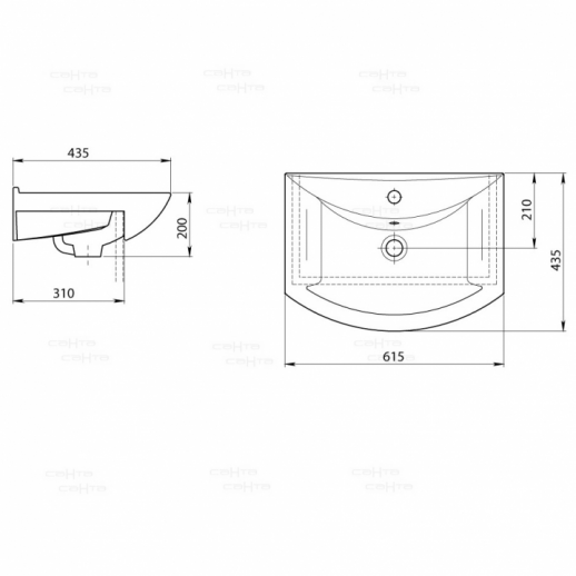 Тумба для  умывальника напольная СаНта "Дублин-60" (под умывальник Грация 60)