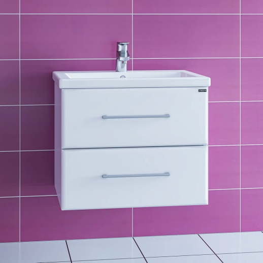 Тумба для умывальника подвесная СаНта "Омега-60.2" ЛЮКС 2 ящ. ( под умывальник Комо 60)