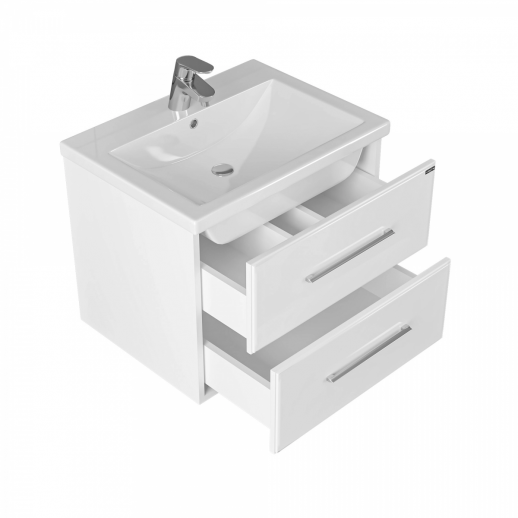 Тумба для умывальника подвесная СаНта "Омега-60.2" ЛЮКС 2 ящ. ( под умывальник Комо 60)