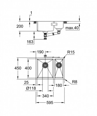 Мойка GROHE K700 Undermount, нержавеющая сталь (31577SD1)