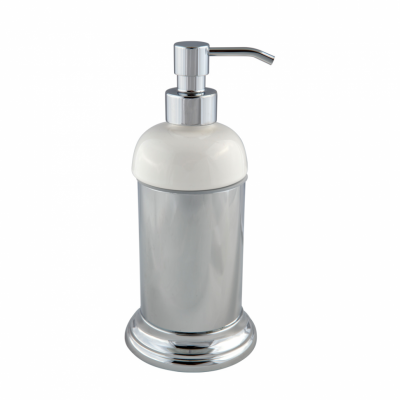 MIGLIORE Mirella 17235 дозатор жидкого мыла в настольном держателе, керамика/хром