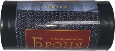 Мешки для мусора Ромашка, ПВД, броня, 120 л, цвет черный, 10 шт