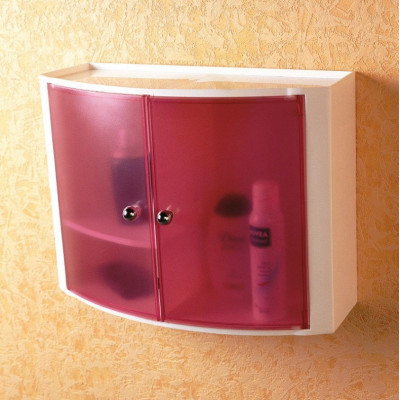 Primanova M-08422 шкафчик для ванной, 32*43*17 см, прозрачно-розовый