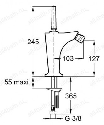 JACOB DELAFON Margaux E16224-4-CP смеситель для биде, хром
