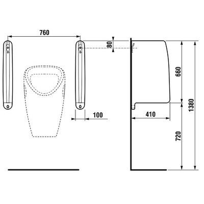Перегородка для писсуара Jika Split 4760.1.000.000.1 белая