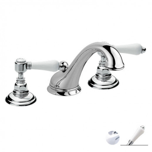 Nicolazzi Classica 1408 CR 78 смеситель для раковины с д/к, хром/ручки P.Mont Blanc