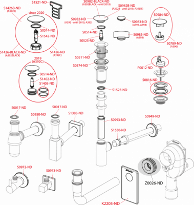 Донный клапан сифона для умывальника CLICK/CLACK 5/4", с переливом и заглушкой, бронза-антик AlcaPlast A392ANTIC