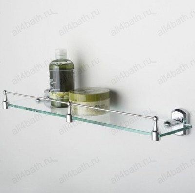 WasserKRAFT Oder K-3044 полка стеклянная с бортом, хром